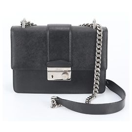 Sac à épaule 2-Way en cuir Saffiano Prada Noir