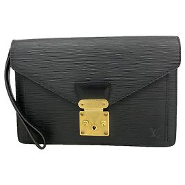 Louis Vuitton Epi Leather Clutch Bag Black