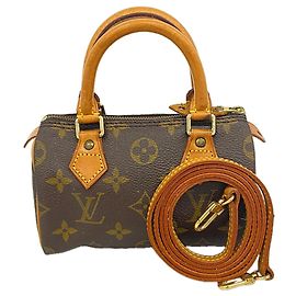 Louis Vuitton Monogram Mini Speedy Handbag Brown