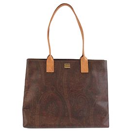 Sac Tote ETRO à motif Paisley Marron Beige