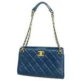 Sac à épaule Chanel Matelassé avec chaîne Bleu