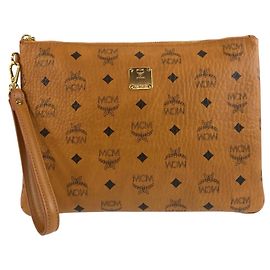 Bolso de mano MCM Visetos de cuero marrón Castaño