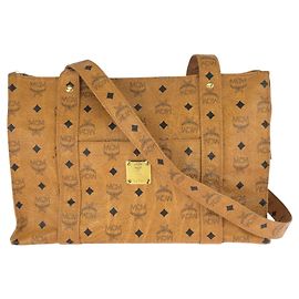 MCM Vintage Visetos Brown Camel Shoulder Bag Brown Camel