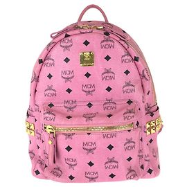 Sac à dos MCM Visetos Stark en cuir rose Rose