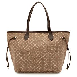 Louis Vuitton Monogram Idylle Neverfull MM Tote Bag Brown White