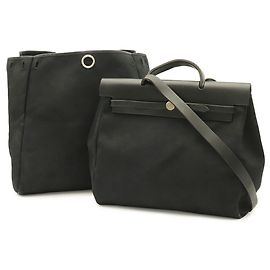 Hermès Hermes Herbag MM Shoulder Bag Black
