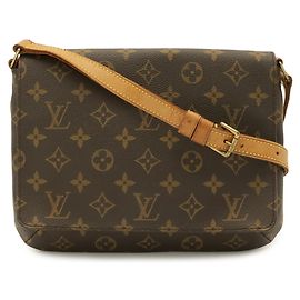 Bolso de hombro Louis Vuitton Monogram Musette Tango Castaño