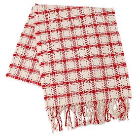 Chanel Red and White Wool Stole White Red