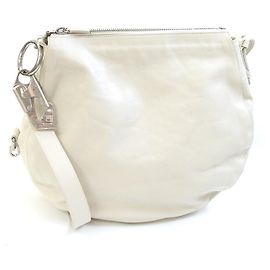 Bolsa de Ombro Burberry Medium em couro marfim Cru
