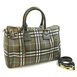 Bolsa de mão em couro verde oliva Burberry Verde Verde oliva