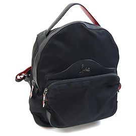 Christian Louboutin Black Nylon and Leather Backpack Black