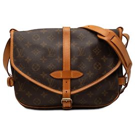 Louis Vuitton Brown Monogram Saumur 25 Castaño