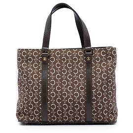 Céline Bolso Tote Celine Brown C Macadam Canvas Castaño Marrón oscuro