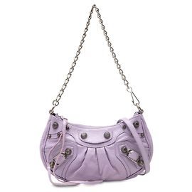 Balenciaga Mini Le Cagole Motocross em pele de cordeiro roxa Roxo