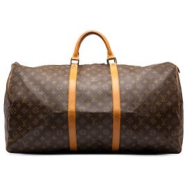 Louis Vuitton Brown Monogram Keepall 60 Castaño