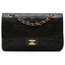 Chanel Black Medium Classic Lambskin Double Flap Black