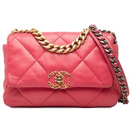 Chanel 19 Flap Medium aus rosa Lammleder Pink Andere