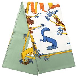 Pañuelo de seda Hermès White Animal Alphabet 90 Blanco