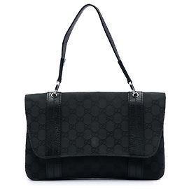 Sac à main Gucci en toile GG noire Noir