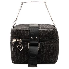 Borsa beauty Dior Mini Diorissimo Trotter Canvas Nera Nero
