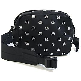 Bolsa de Ombro Alexander Wang em Lona de Nylon Preta Preto