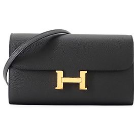 Hermès Hermes Constance To Go Long Wallet Black