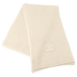 Stola Chanel in cashmere e seta bianca Bianco