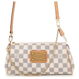 Sac à épaule Louis Vuitton Damier Azur Eva Beige