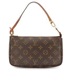 Louis Vuitton Monogram Pochette Accessoires Handbag Pouch Marrom Outro Monograma