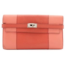 Hermès Carteira Hermes Kelly Bi-fold em couro Epsom bicolor Multicor