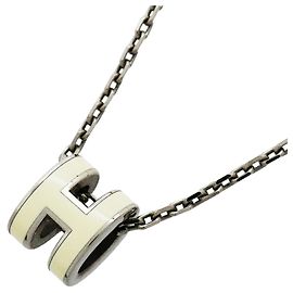 Hermès Colar Hermes Mini Pop H Prata Cru