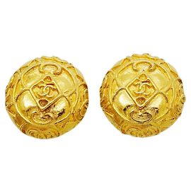 Pendientes de clip chapados en oro Chanel Dorado