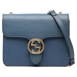 Gucci Interlocking G Chain Shoulder Bag Blue