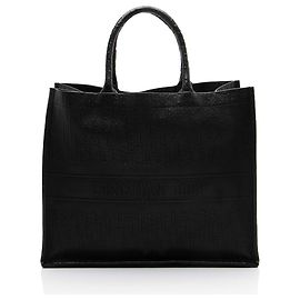 Autre Marque Dior Oblique Embossed Calfskin Large Book Tote Black