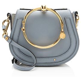 Chloé Borsa da polso Nile Small in camoscio di vitello Chloe Blu