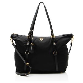 Tote Zip Prada Tessuto Preto