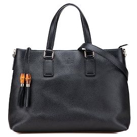 Gucci Bamboo Tassel Handtasche Schwarz