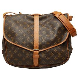 Borsa a tracolla Louis Vuitton Monogram Saumur 35 Marrone