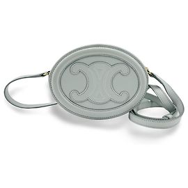 Céline Celine Triomphe Oval Leather Mini Azul