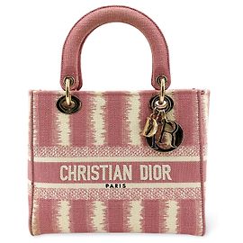 Christian Dior Lady D-Lite Canvas Brodé Medium Rose