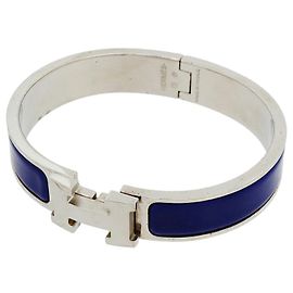 Hermès Hermes Bangle Clic Clac PM in Silver and Blue Silvery Blue