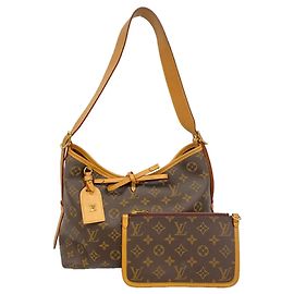 Sac à épaule Louis Vuitton Monogram Carryall NM PM Marron
