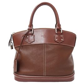 Borsa Louis Vuitton Lockit PM in pelle Suhali Marrone