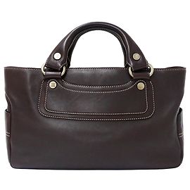Céline Celine Dark Brown Leather Handbag Dark brown