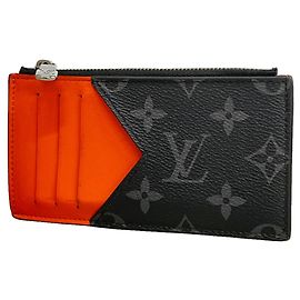 Louis Vuitton Monogram Eclipse Münz-Kartenetui Schwarz