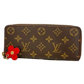 Louis Vuitton Monogram Portefeuille Clemence Long Wallet Rot