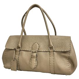 Sac cabas Fendi Selleria en cuir Gris