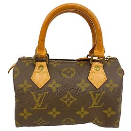 Louis Vuitton Monogram Mini Speedy Handbag Brown