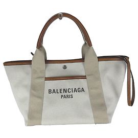 mala Balenciaga Biarritz Small Tote Marrom Cru