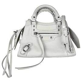 Bolsa de mão em couro Balenciaga Neo Classic City Mini Branco